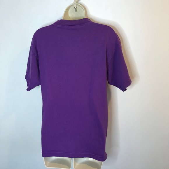 Vintage 80's 90's Disney Parks Mickey Inc T-shirt Goofy Donald Purple MEDIUM M - Picture 6 of 9